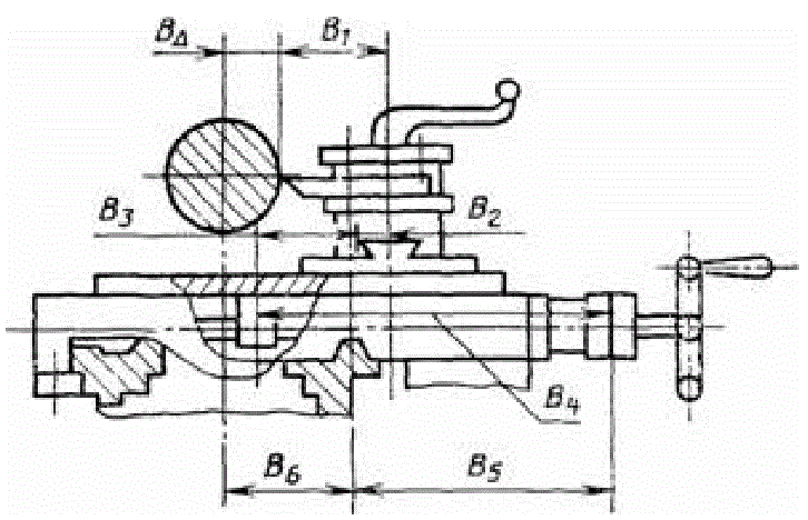 Размерная цепь В, определяющая размер В∆  радиуса валика, изготовляемого на токарном станке.